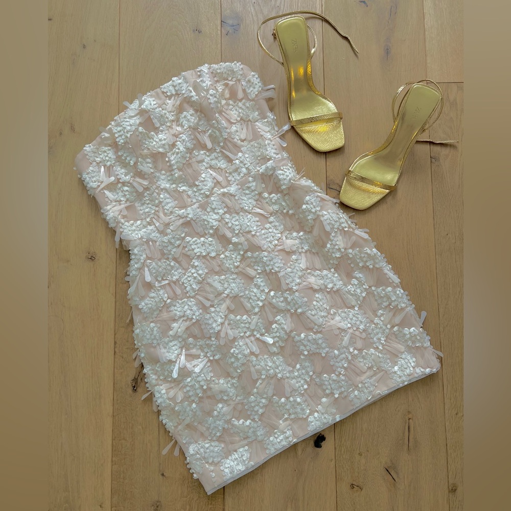 BCBG MaxAzria size 4, bridal after party dress, Sequin Paiette Corset Dr…